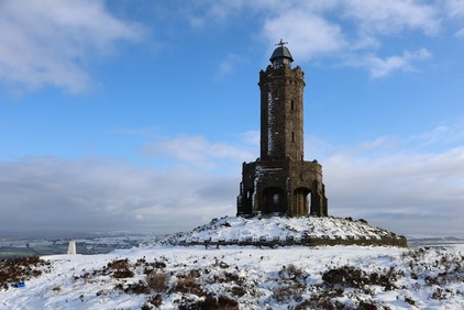 Jubilee Tower Darwen Lancashire in the snow